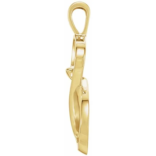 14K Yellow Gold Freeform Pendant