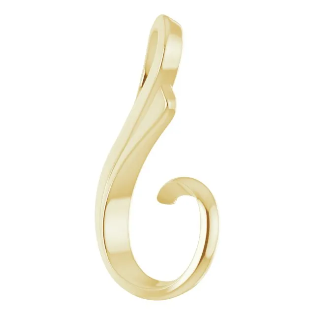 14K Yellow Gold Freeform Slide Pendant