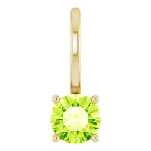 14K Yellow Gold Imitation Peridot Solitaire Charm/Pendant
