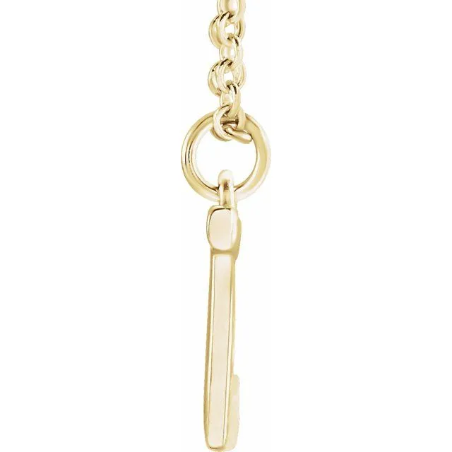 14K Yellow Gold Initial J Dangle 16" Necklace