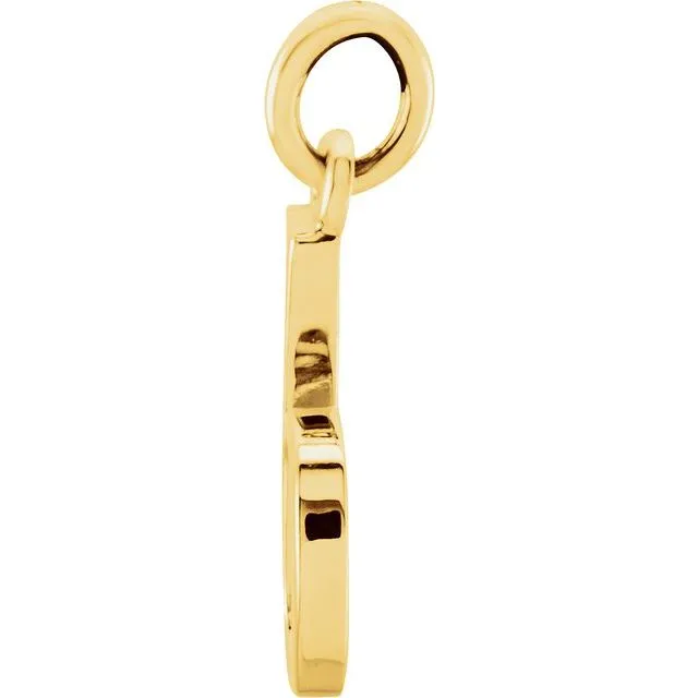 14K Yellow Gold Lowercase Initial B Pendant