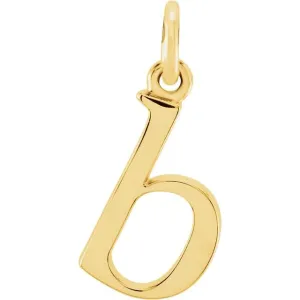 14K Yellow Gold Lowercase Initial B Pendant