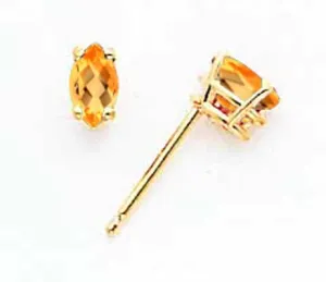 14k Yellow Gold Marquise Citrine Earring