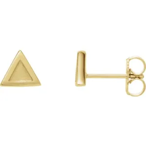 14K Yellow Gold Petite Triangle Earrings