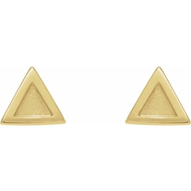 14K Yellow Gold Petite Triangle Earrings