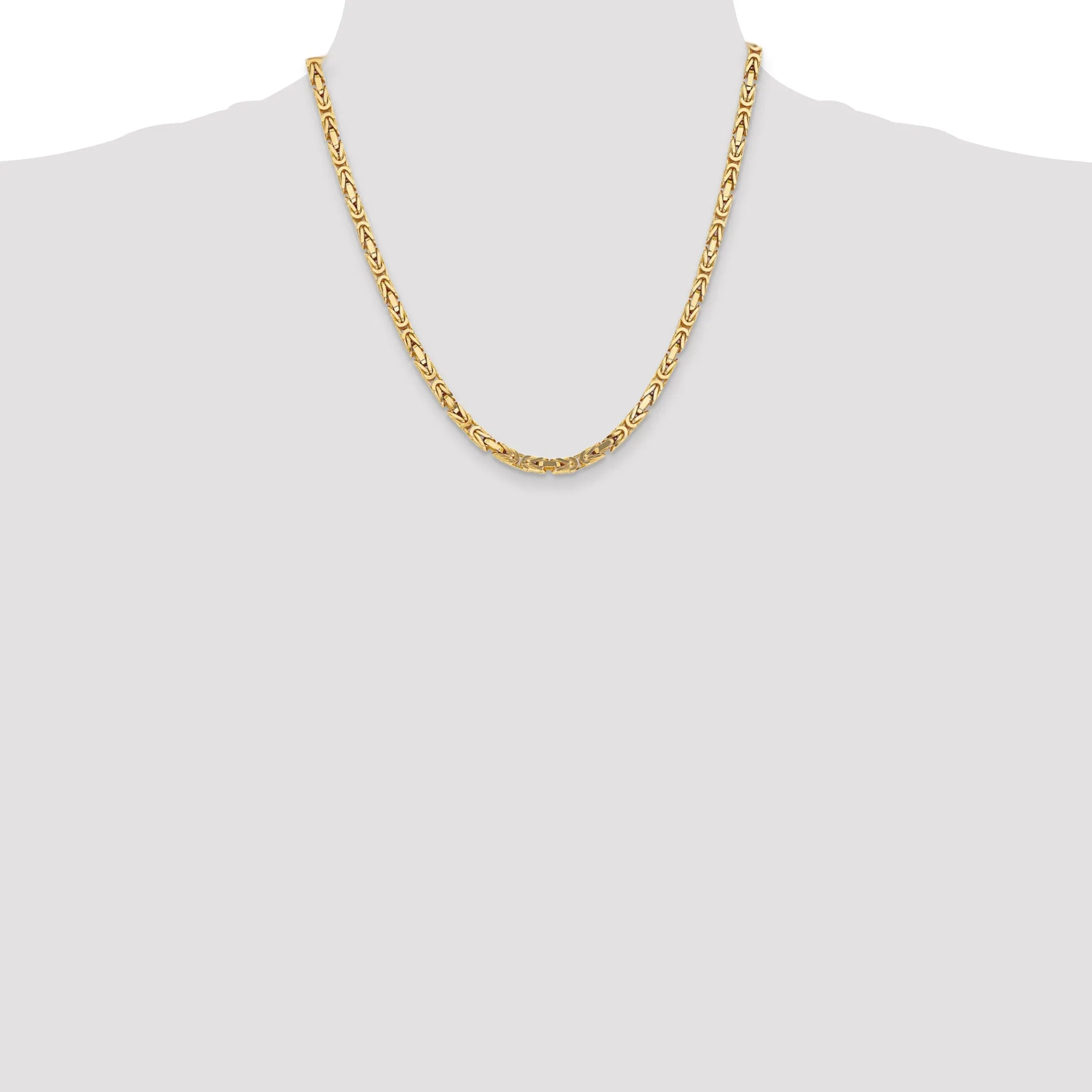 14k Yellow Gold Polish 4.00-mm Byzantine Chain