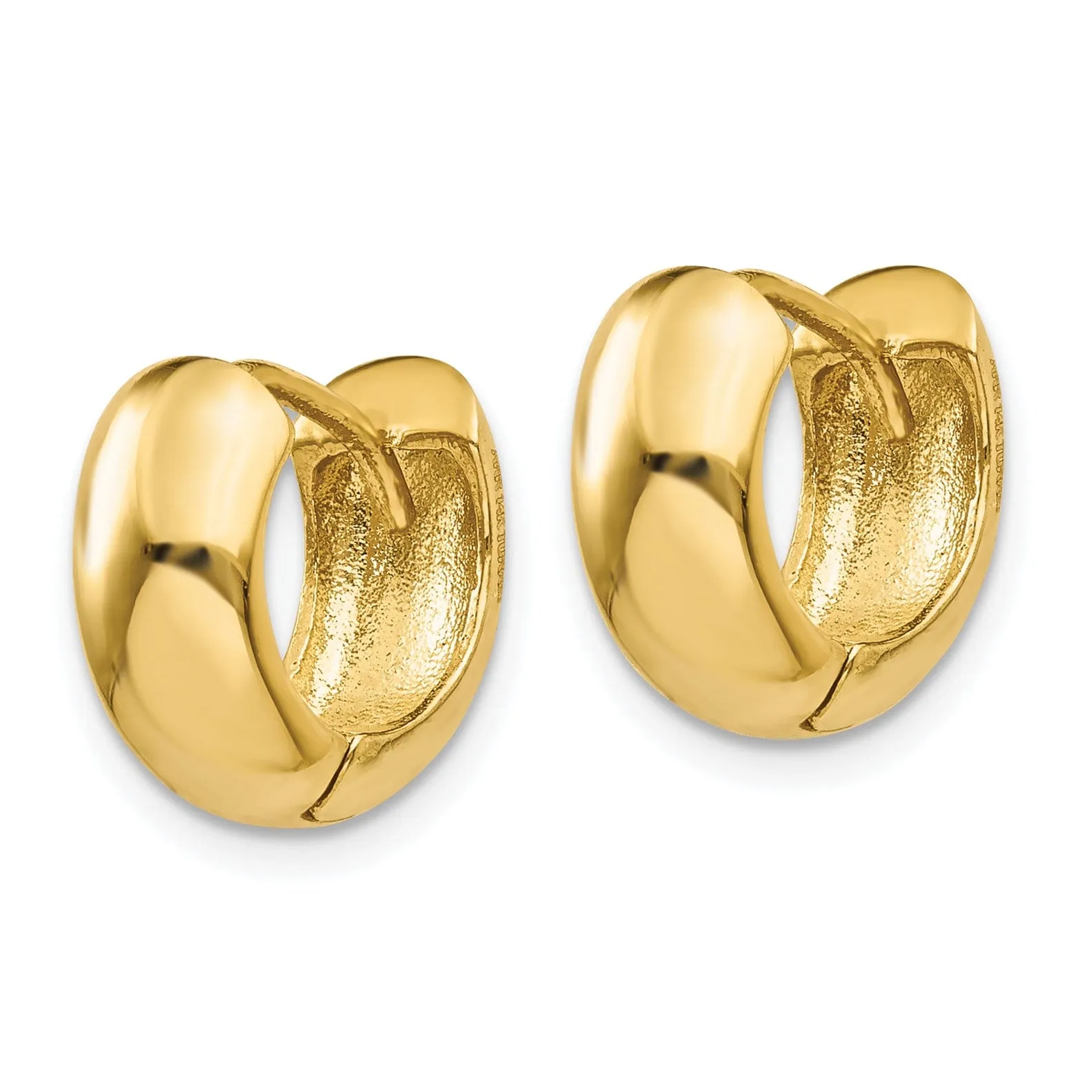 14k Yellow Gold Polished Solid Hoop Earrings