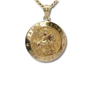 14K Yellow Gold Saint George Pendant
