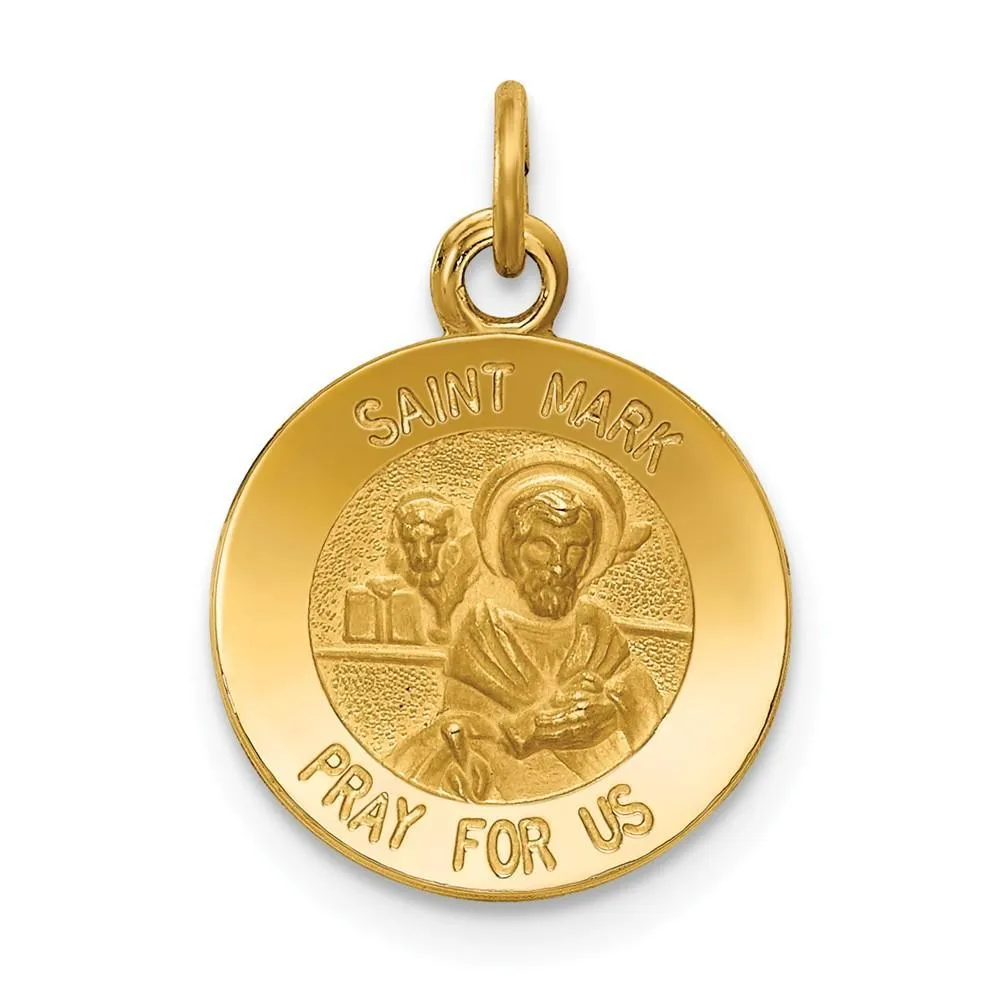 14k Yellow Gold Saint Mark Medal Pendant