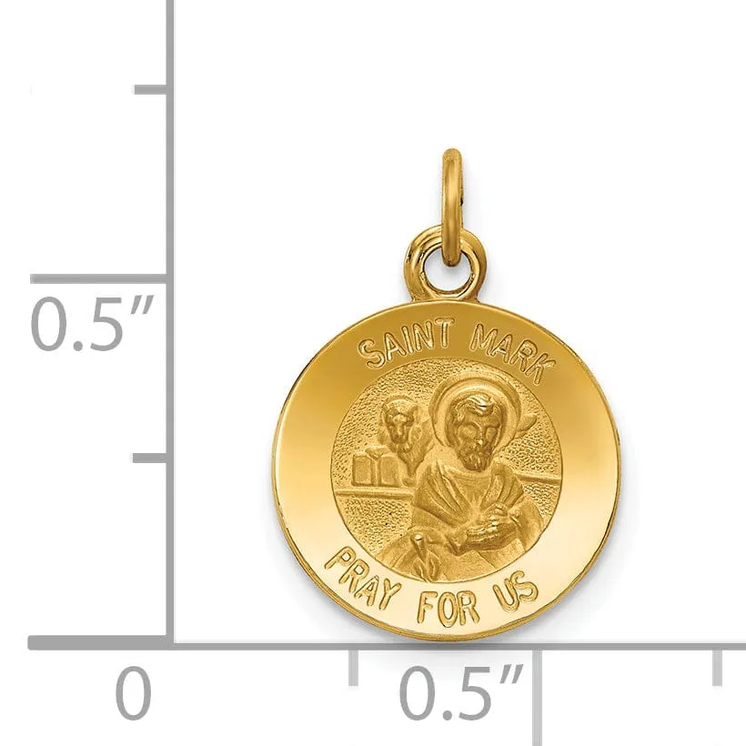 14k Yellow Gold Saint Mark Medal Pendant