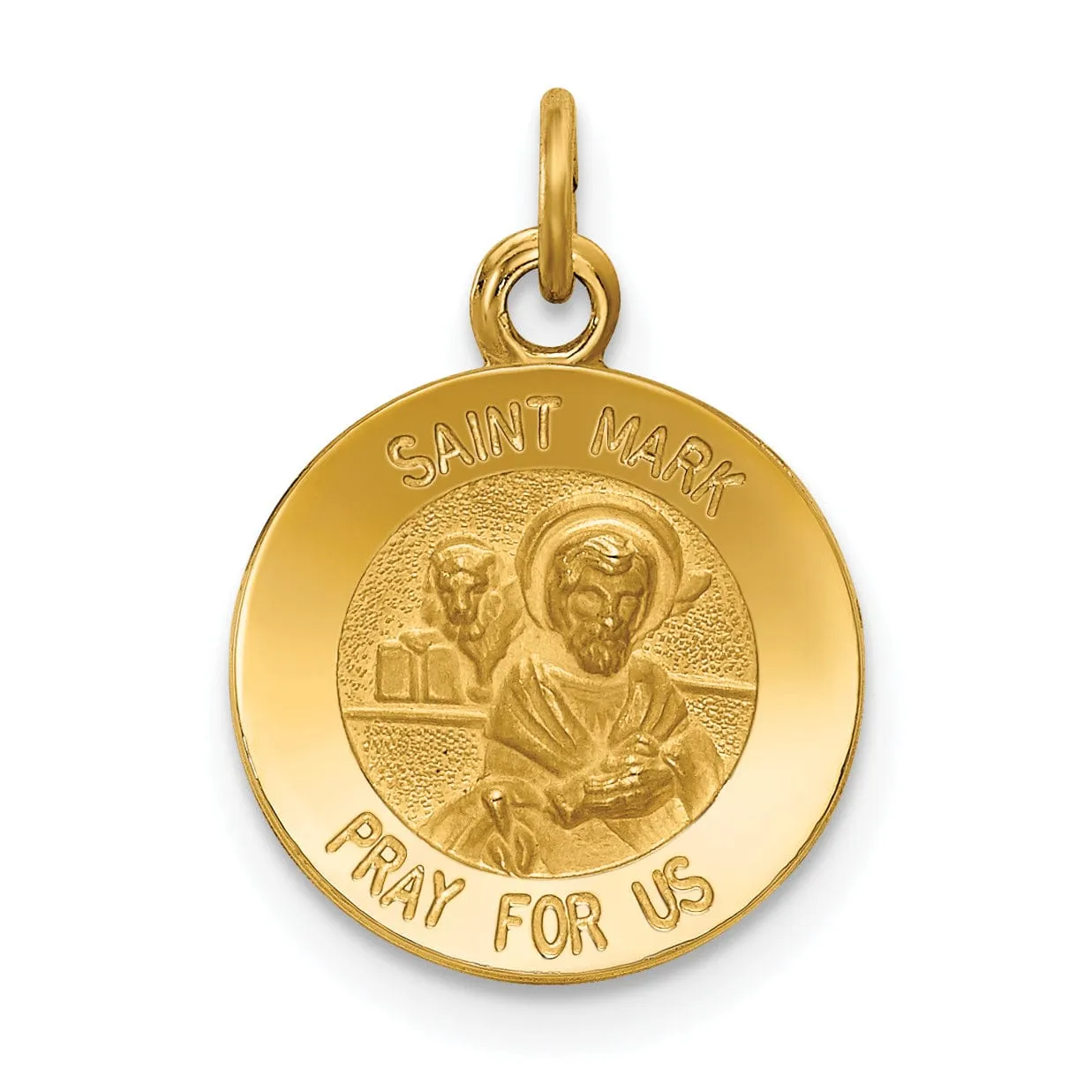 14k Yellow Gold Saint Mark Medal Pendant