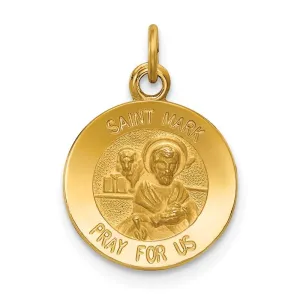 14k Yellow Gold Saint Mark Medal Pendant