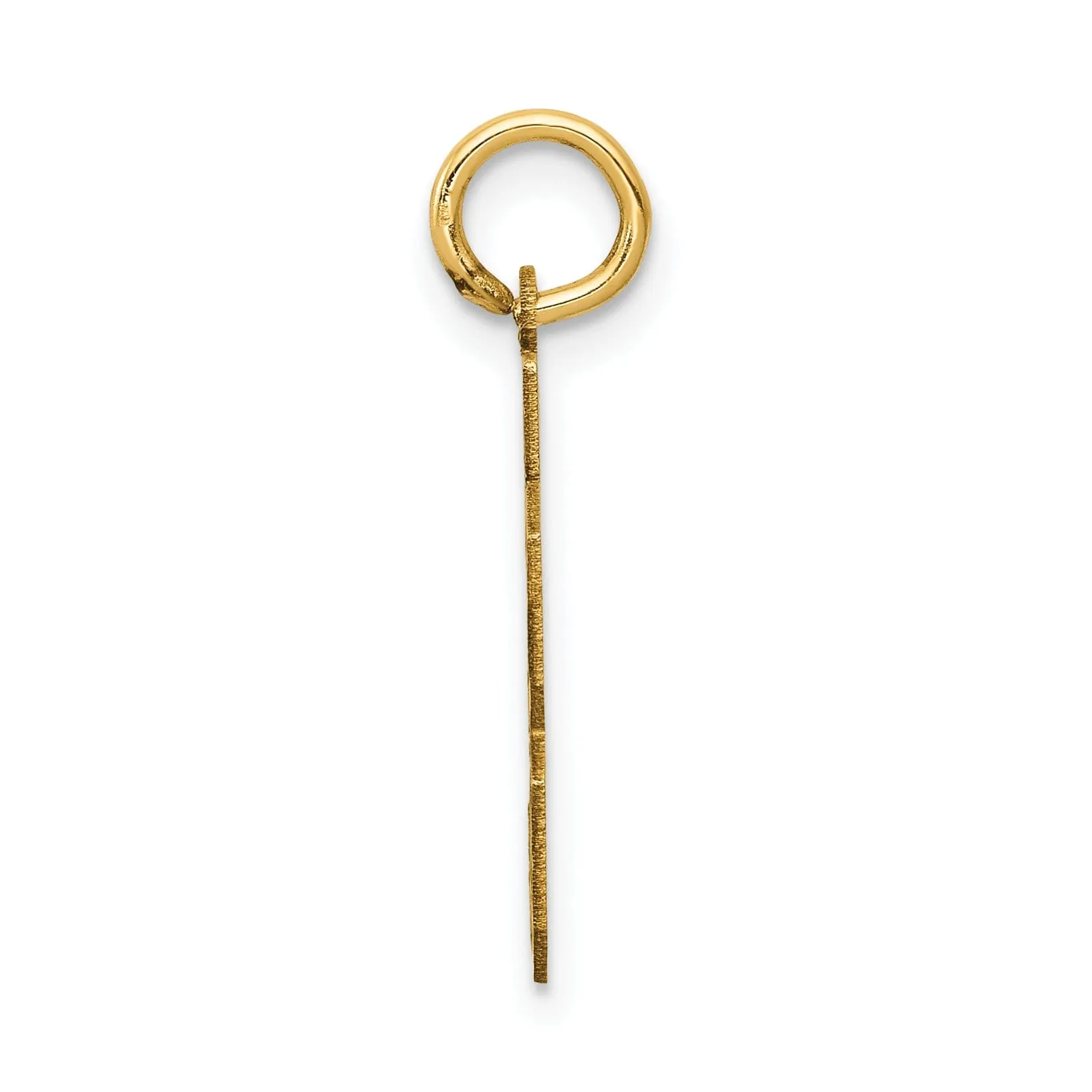 14k Yellow Gold Satin Brush Finish Small Size Number 33 Charm Pendant