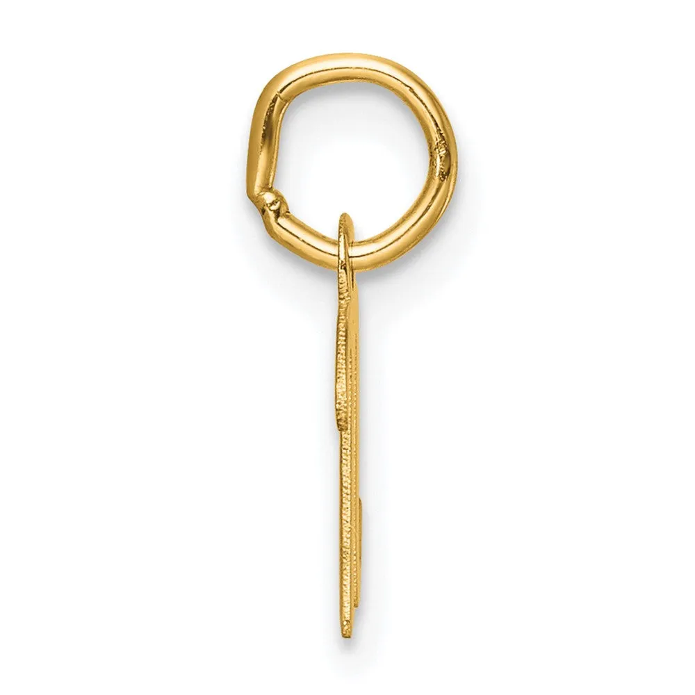 14k Yellow Gold Small Script Letter N Initial Charm