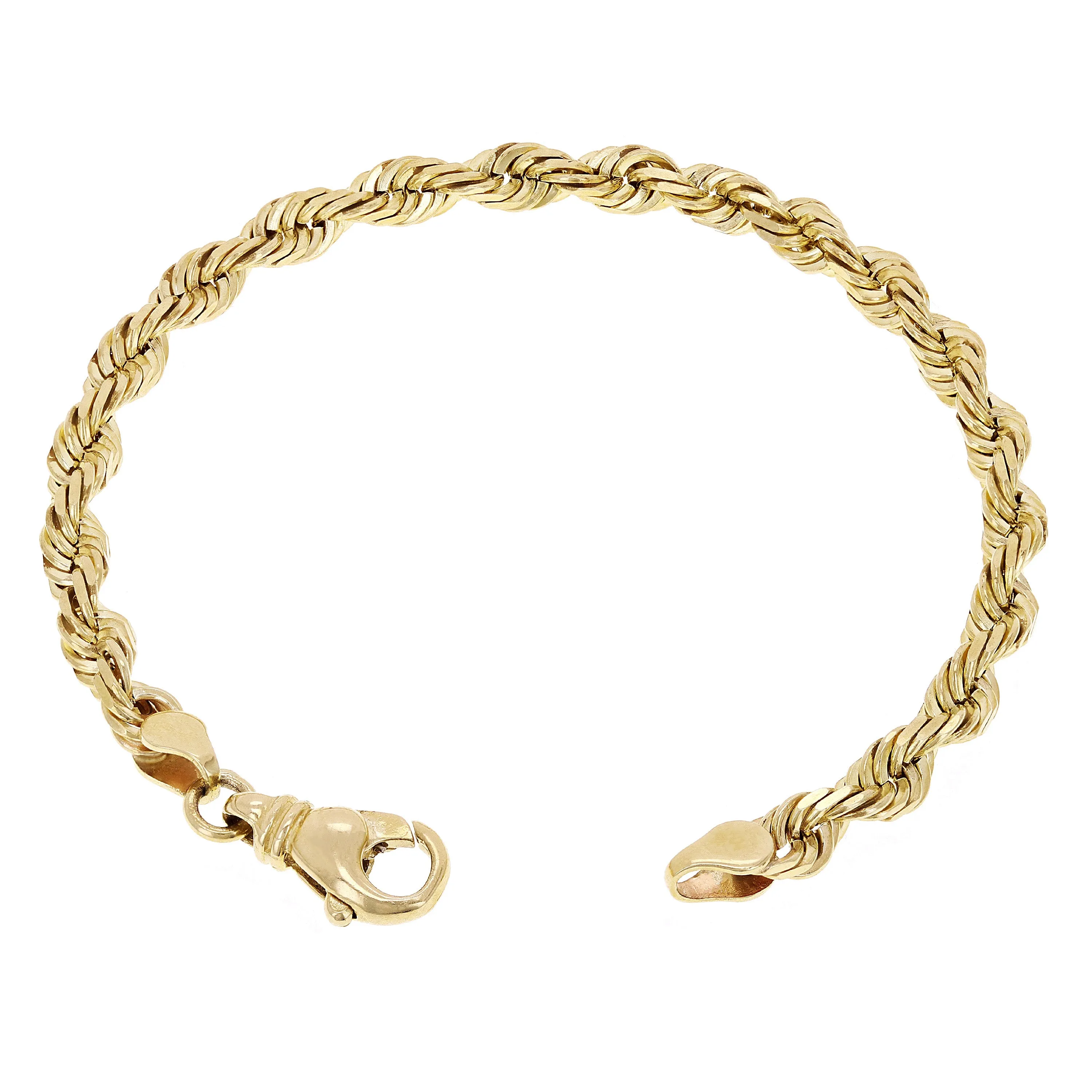 14k Yellow Gold Solid Diamond Cut Rope Chain Bracelet 7.5" 6mm 19.8 grams