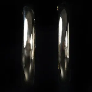 14K Yellow Gold Tube Hoop Earrings