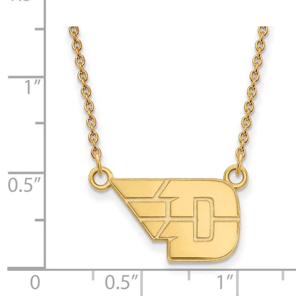 14K Yellow Gold University of Dayton Small Pendant with Necklace