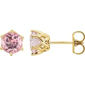14K Yellow Natural Pink Morganite