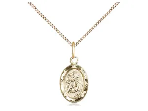 14kt Gold Filled St Anthony Pendant on a 18 inch Gold Filled Light Curb Chain.