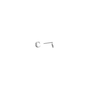 14kt White Gold CZ Initial C Stud Earrings