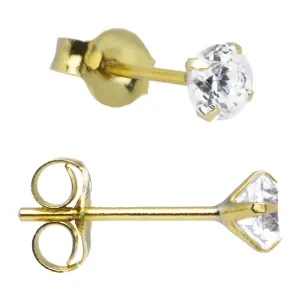 14kt Yellow Gold .10 ct Cubic Zirconia Round Earrings