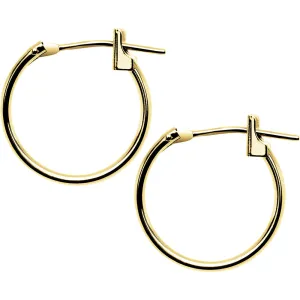 14KT Yellow Gold 1.5mm 9/16 Inch Hoop Earrings