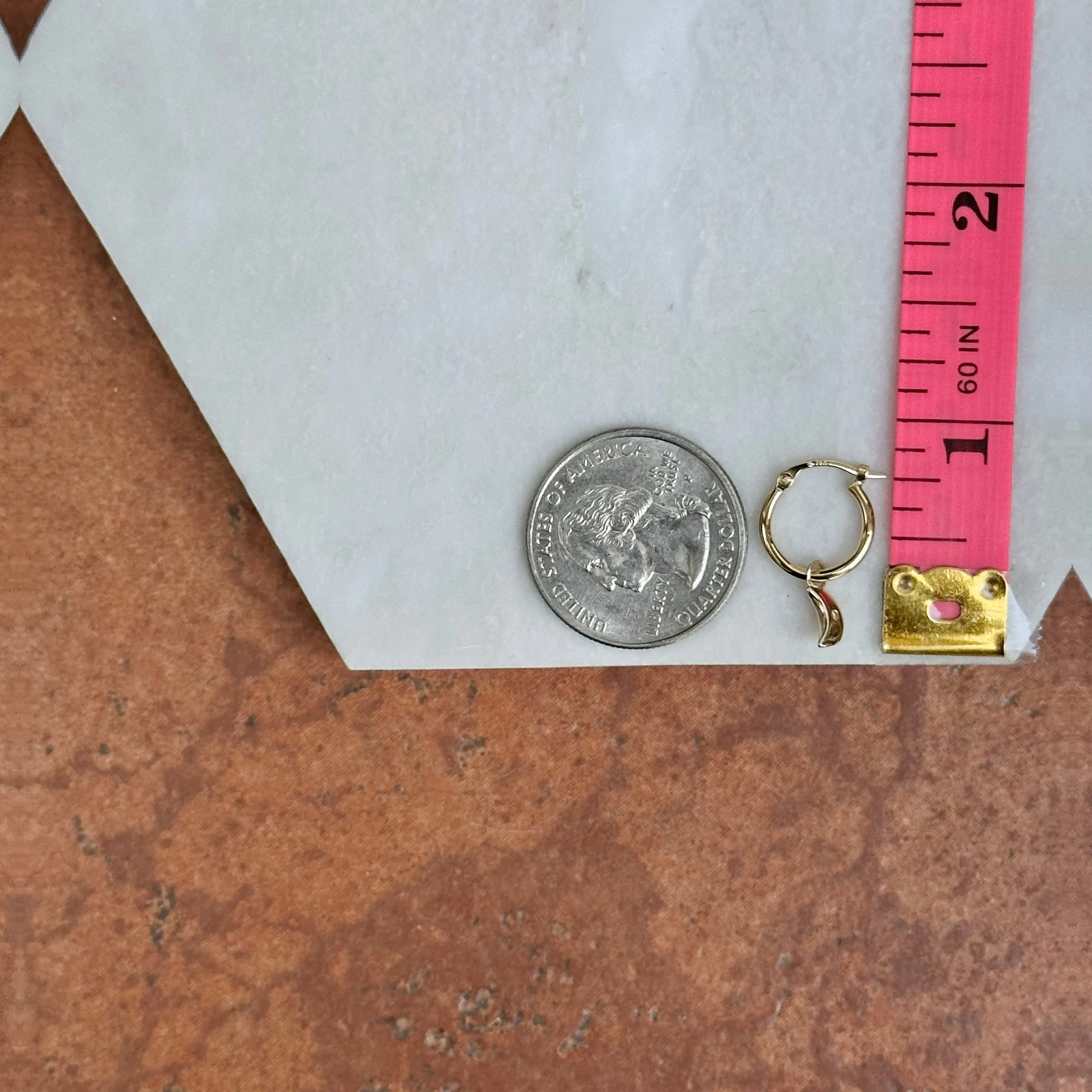 14KT Yellow Gold Diamond Moon   Star Hoop Earrings