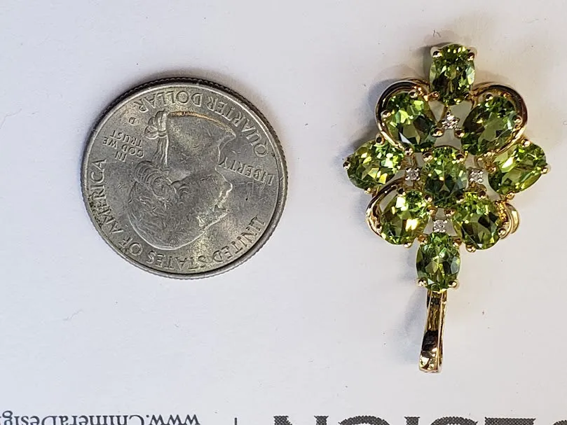 14kt Yellow Gold Estate Peridot Pendant/Pearl Enhancer