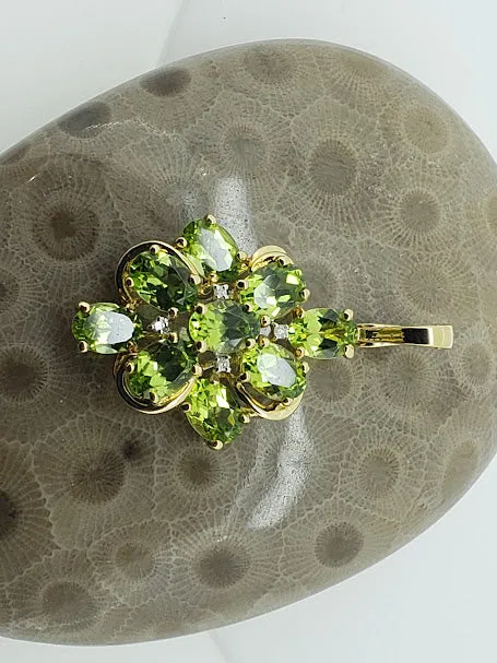 14kt Yellow Gold Estate Peridot Pendant/Pearl Enhancer