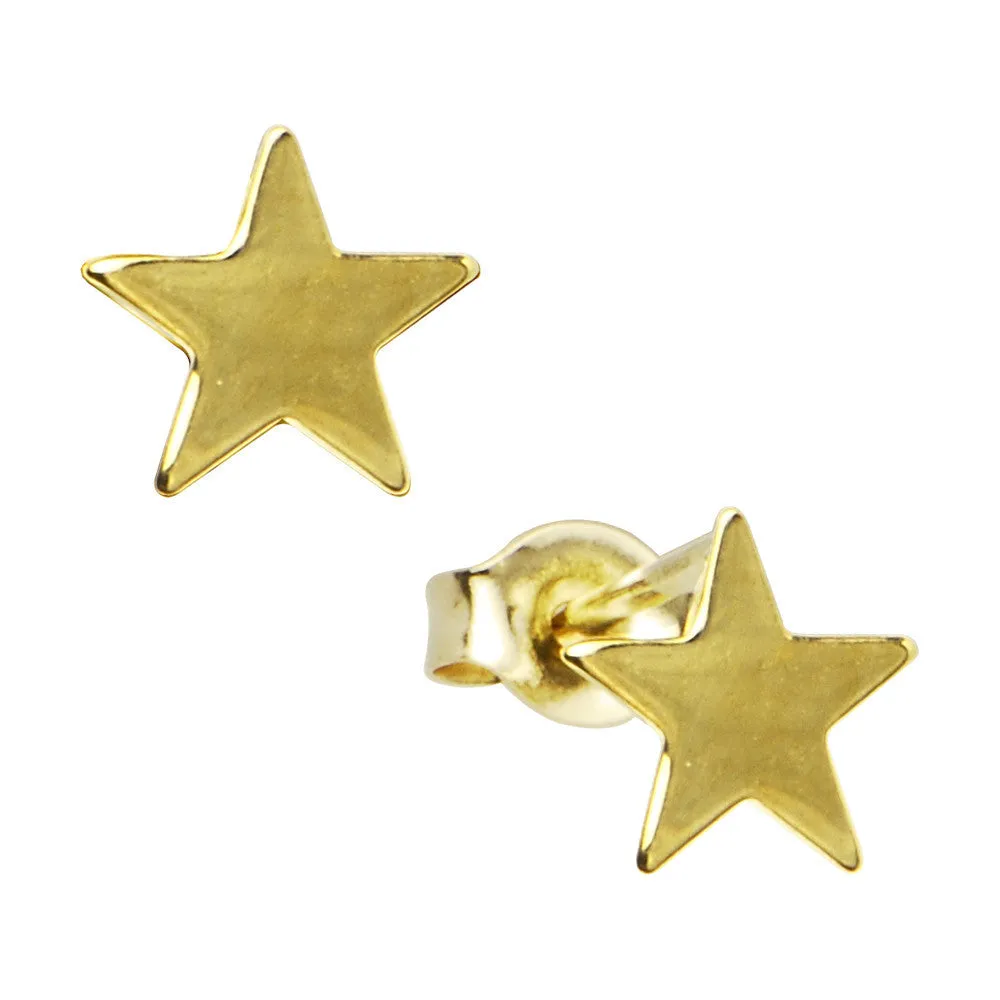 14kt Yellow Gold Star Stud Earrings