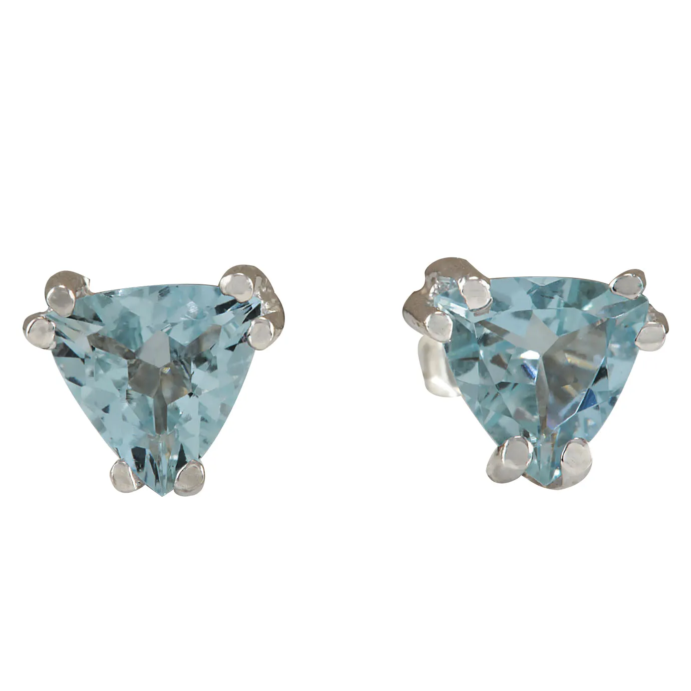 1.70 Carat Natural Aquamarine 14K White Gold Earrings