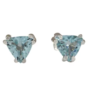1.70 Carat Natural Aquamarine 14K White Gold Earrings