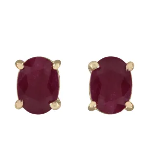 1.80 Carat Natural Ruby 14K Yellow Gold Earrings