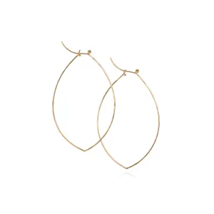 18k flattened 'leaf' hoops