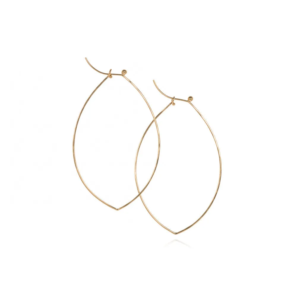 18k flattened 'leaf' hoops