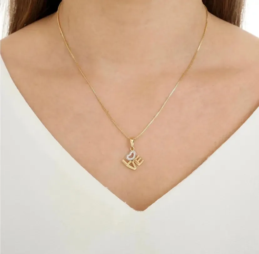 18k Gold Filled Love Letter Stacked Necklace