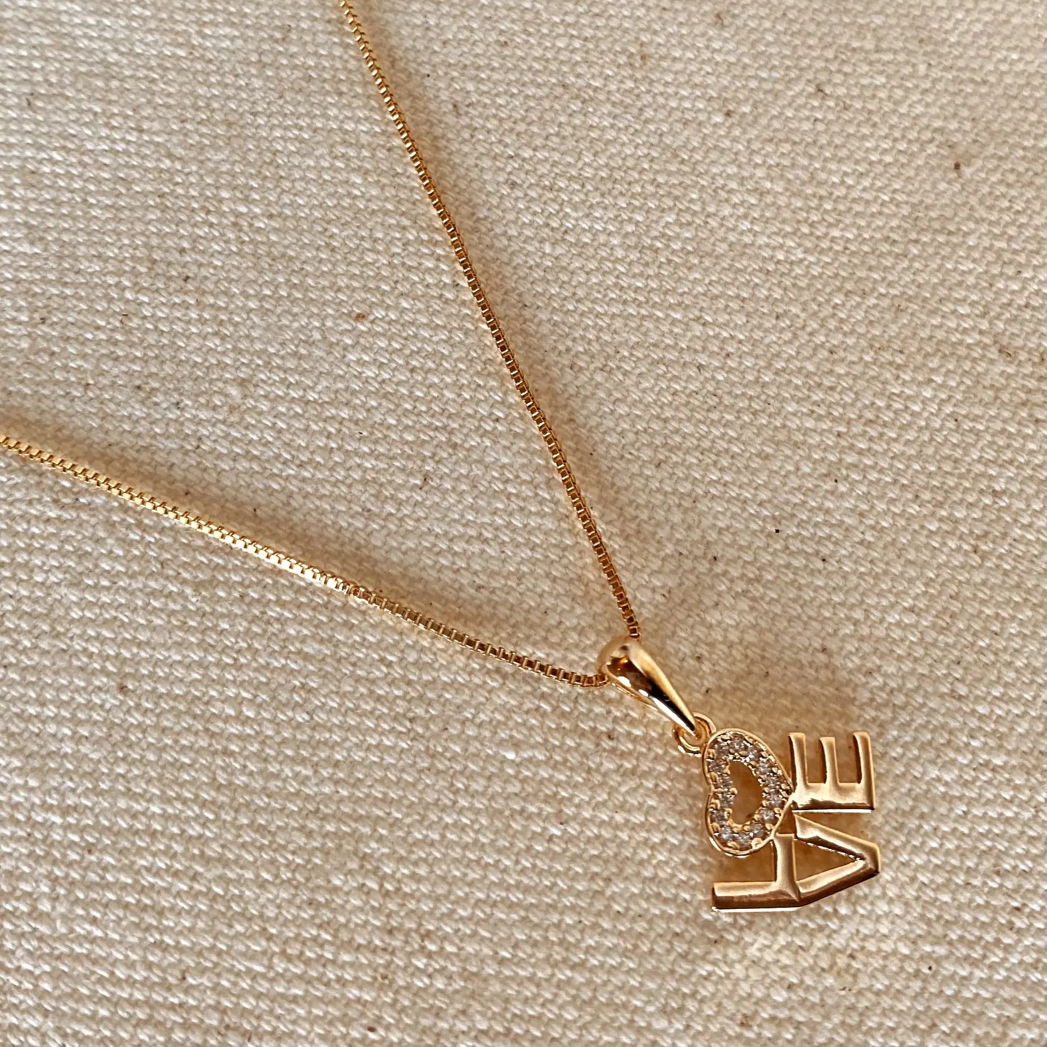 18k Gold Filled Love Letter Stacked Necklace