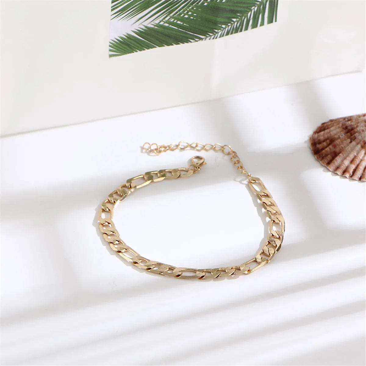 18K Gold-Plated Figaro Anklet