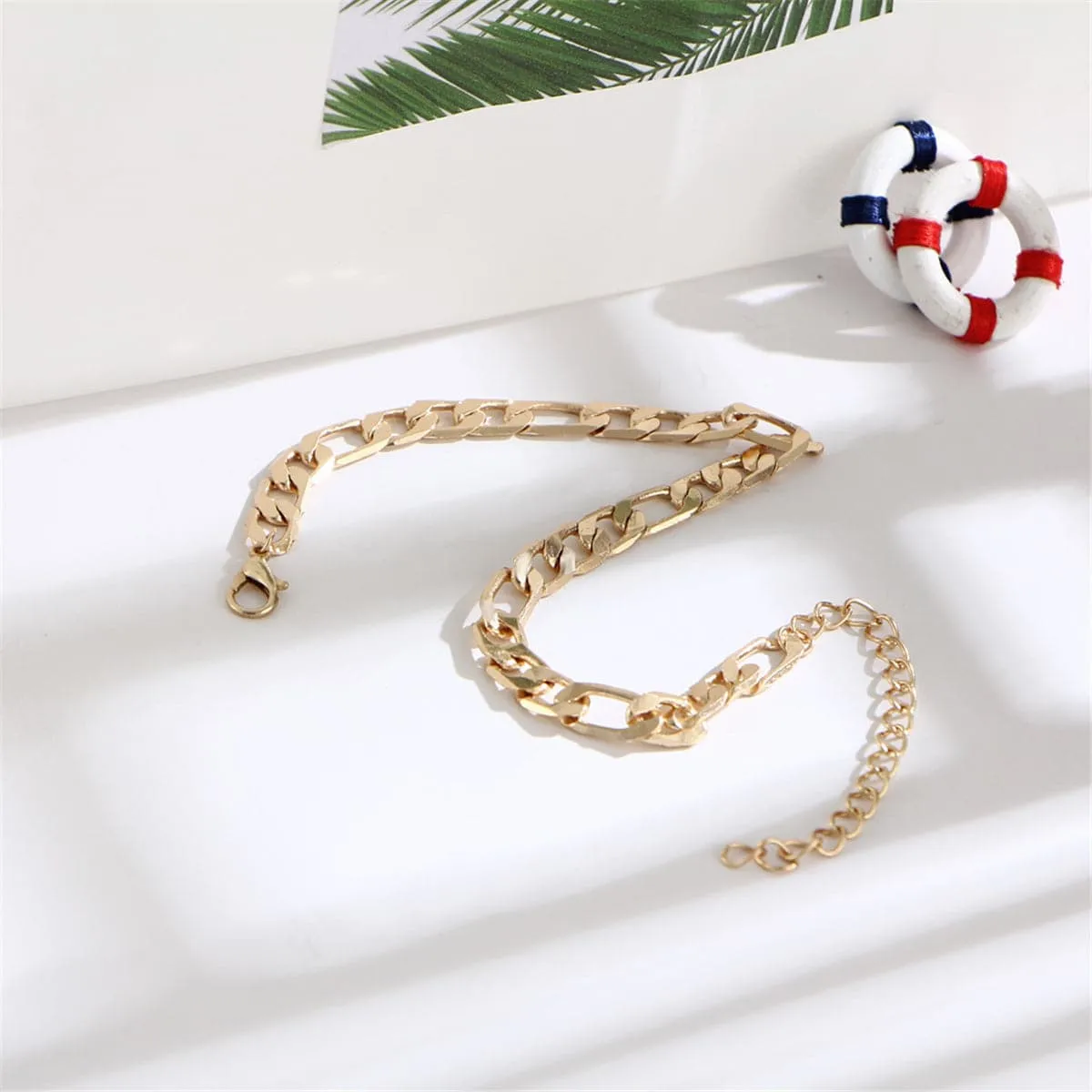 18K Gold-Plated Figaro Anklet