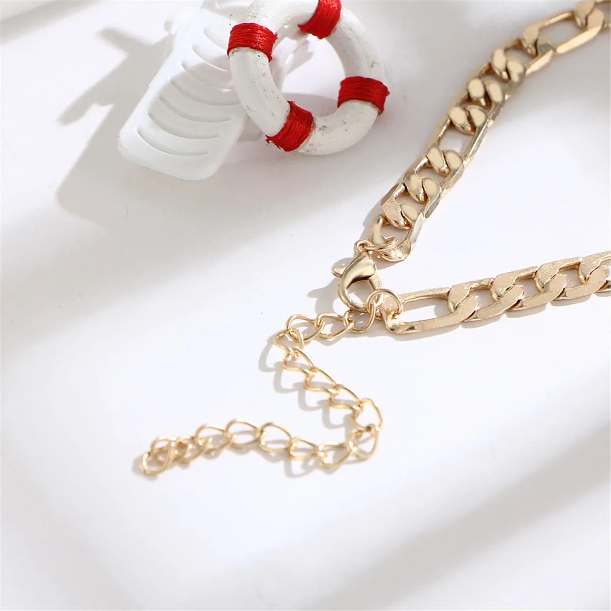 18K Gold-Plated Figaro Anklet