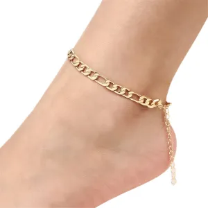 18K Gold-Plated Figaro Anklet
