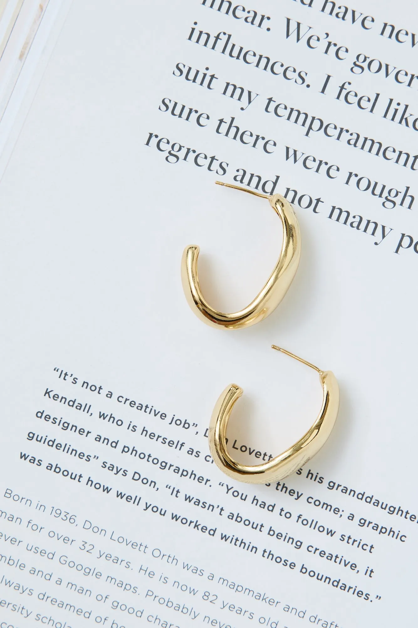 18k Gold Plated Silhouette Earrings Gold