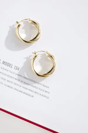 18k Gold Plated Subtle Luxe Hoop Earrings Gold