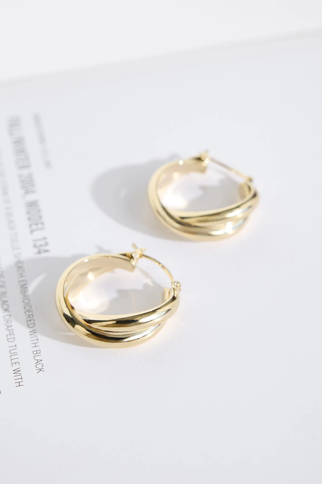 18k Gold Plated Subtle Luxe Hoop Earrings Gold