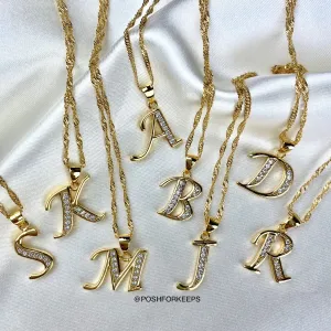 18K GOLD SCRIPT INITIAL NECKLACE