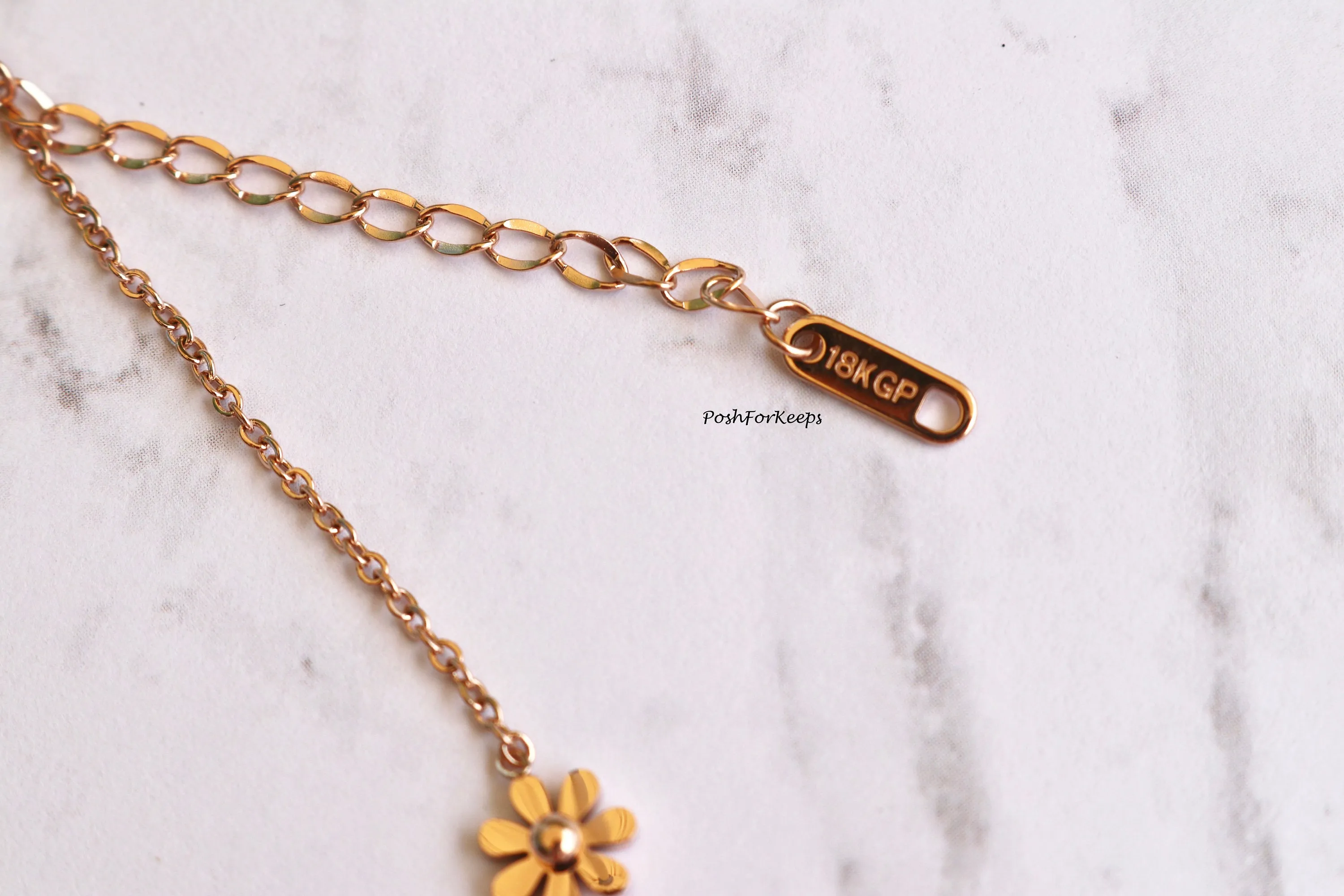 18K ROSE GOLD DAISY FLOWER ANKLET