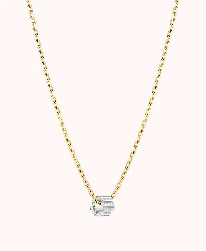 18K White Gold Diamond Edge Pendant