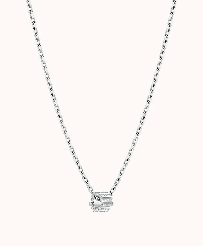 18K White Gold Diamond Edge Pendant
