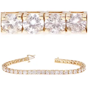 18k Yellow Gold 10.74ctw Diamond Luxury Tennis Bracelet IGI Certified 7"