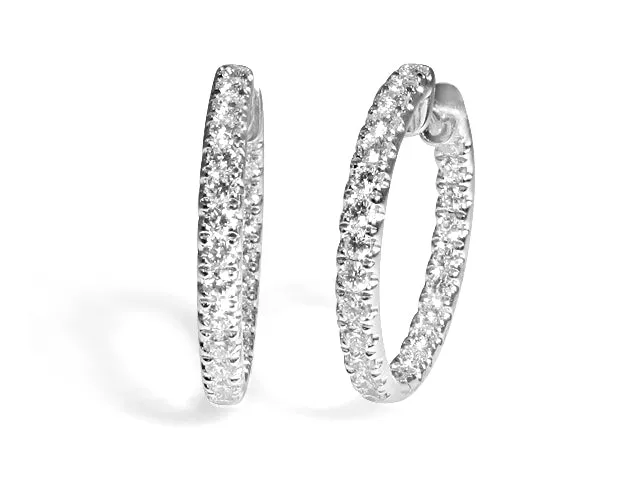 1.92ctw Ladies Diamond Hoop Earrings